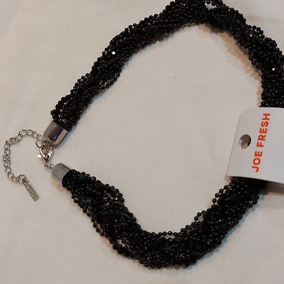 NWT Joe Fresh black double bead twisted necklace. - Picture 2 of 4